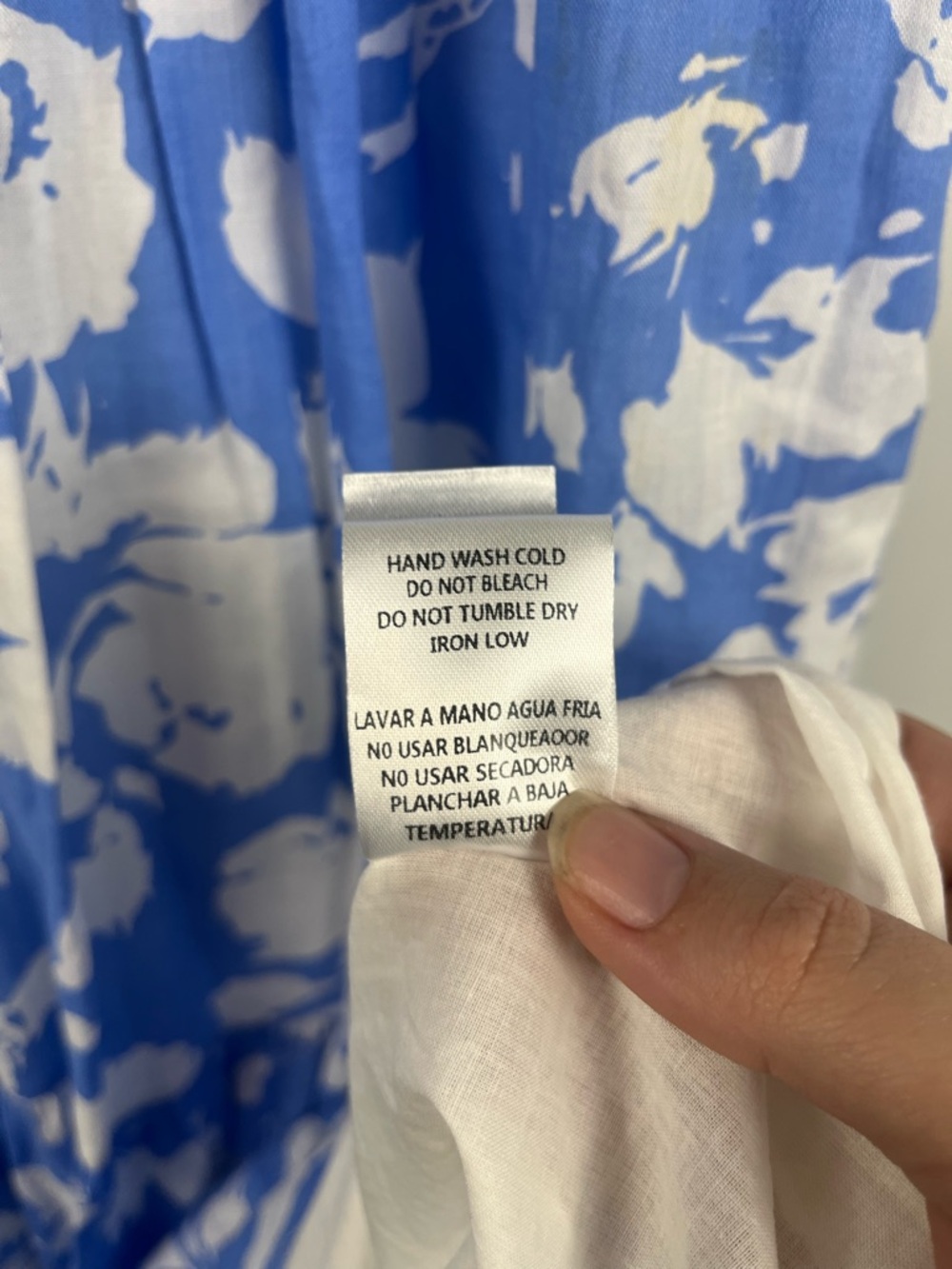 HYACINTH HOUSE Blue and White Floral Cisco Maxi Dress Size XXS - Picture 10 of 12